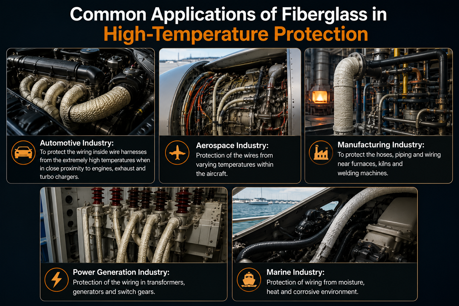 Common Applications of Fiberglass in High-Temperature Protection